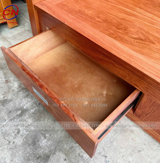 Bộ Phòng Ngủ Gỗ Hương Đá Kết Hợp Giường Ngăn Kéo Thiết Kế Hiện Đại