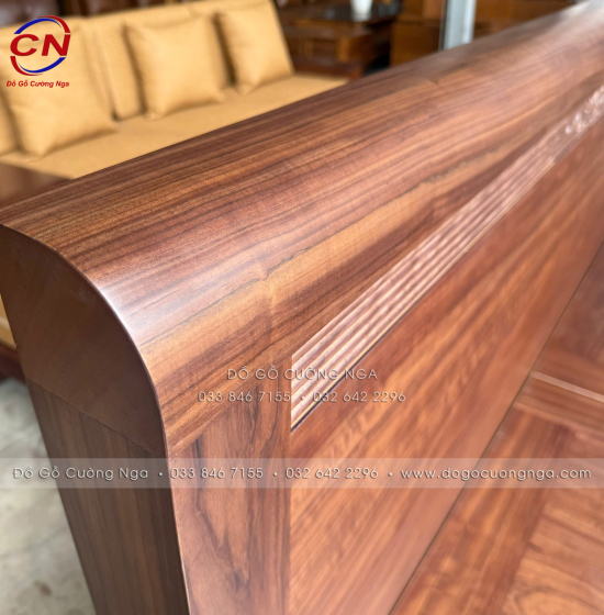 Giường Ngủ Gỗ Óc Chó Chỉ Hoa Phản Liền Cao Cấp