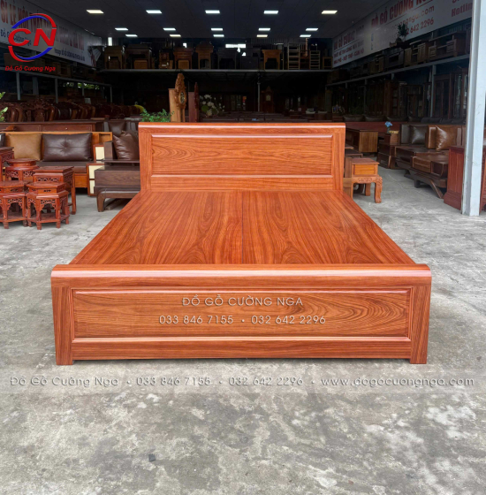 Giường Ngủ Gỗ Cẩm Vạt Phản Liền Hiện Đại - Mẫu Bắt Chỉ 