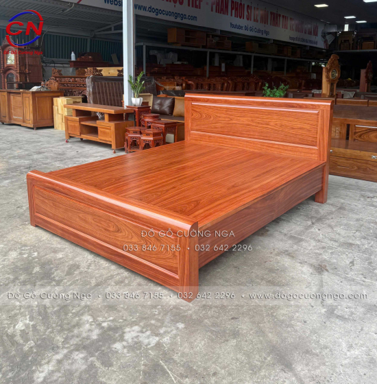 Giường Ngủ Gỗ Cẩm Vạt Phản Liền Hiện Đại - Mẫu Bắt Chỉ 