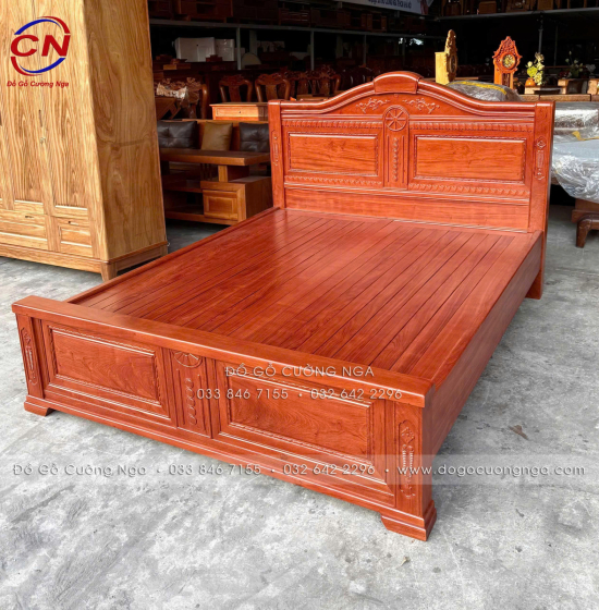 Giường Ngủ Gỗ Hương Đá Hiện Đại Kết Hợp Tân Cổ Điển – Sang Trọng