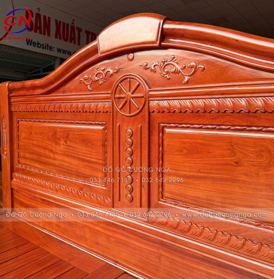 Giường Ngủ Gỗ Hương Đá Hiện Đại Kết Hợp Tân Cổ Điển – Sang Trọng