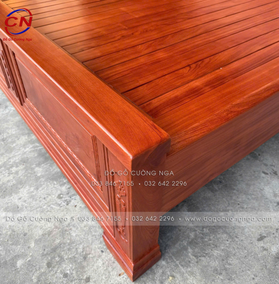 Giường Ngủ Gỗ Hương Đá Hiện Đại Kết Hợp Tân Cổ Điển – Sang Trọng