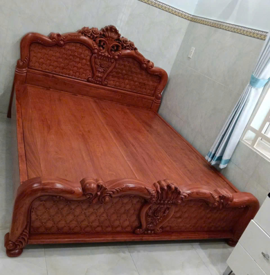 Giường Ngủ Gỗ Hương Đá Hiện Đại Kết Hợp Tân Cổ Điển – Sang Trọng