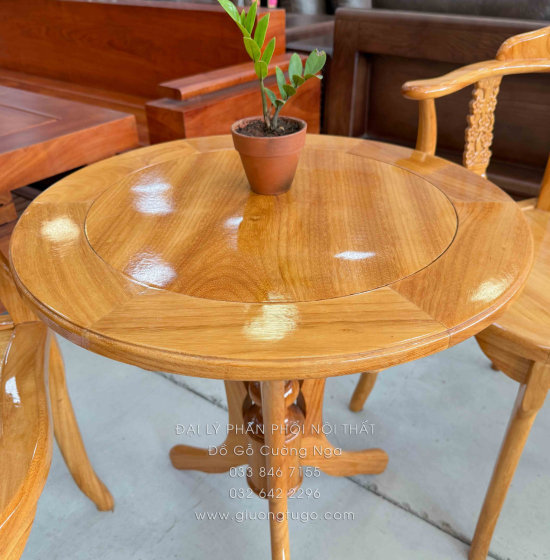 Bộ Bàn Trà 2 Ghế Gỗ Gõ Đỏ Cao Cấp 