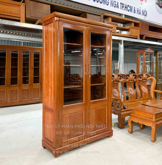 Tủ Sách - Tủ Hồ Sơ Gỗ Xoan Đào 1m2 Đẹp Giá Rẻ 