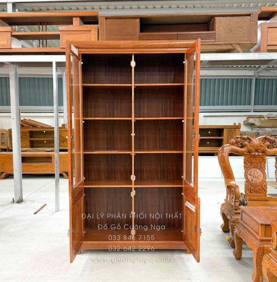 Tủ Sách - Tủ Hồ Sơ Gỗ Xoan Đào 1m2 Đẹp Giá Rẻ 