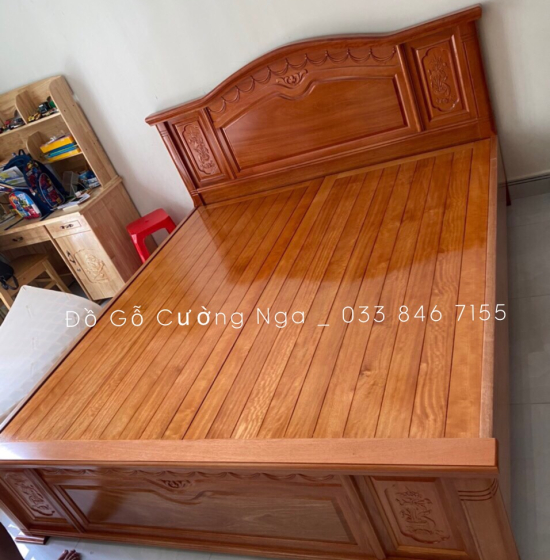 Giường gỗ đinh hương vạt phản - mẫu nữ hoàng 