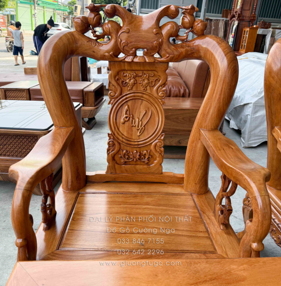Ghế Salon Gỗ Gõ Đỏ Tay 10 - 6 Món Cao Cấp 