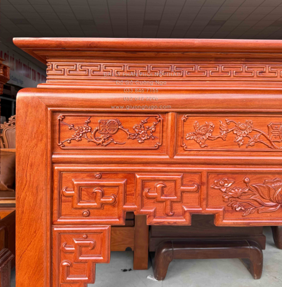 Bàn Thờ Gia Tiên Gỗ Hương Đá Cao Cấp Trạm Sen Bền Đẹp 