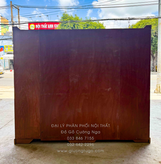 Tủ Áo Gỗ Hương Đá 4 Cánh Kèm Góc Trang Trí Bo Cạnh