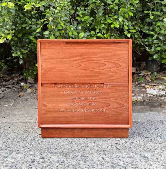 Tủ Táp Đầu Giường Gỗ Xoan Đào 2 Ngăn Kéo Sang Trọng