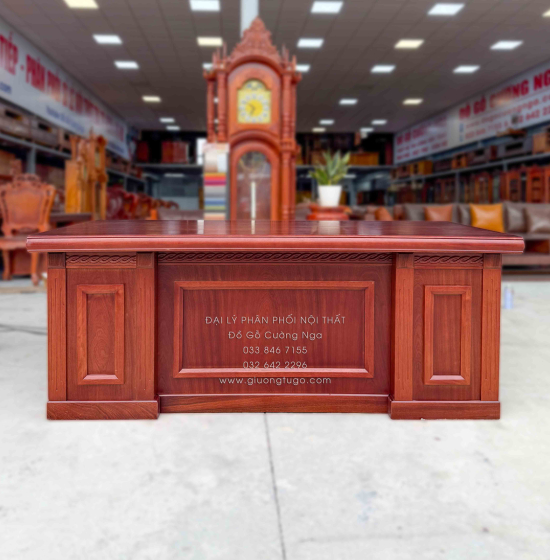 Bàn Làm Việc Giám Đốc Gỗ Xoan Đào 1m87 Mẫu Bắt Chỉ