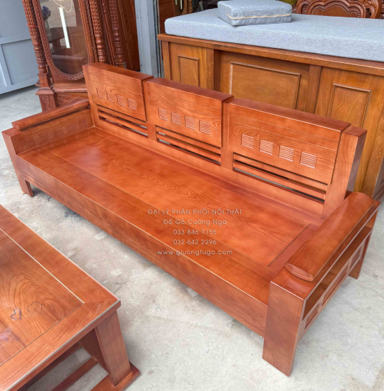 Ghế Sofa Gỗ Sồi Nga Văng Trứng Nhỏ Gọn Màu Xoan 