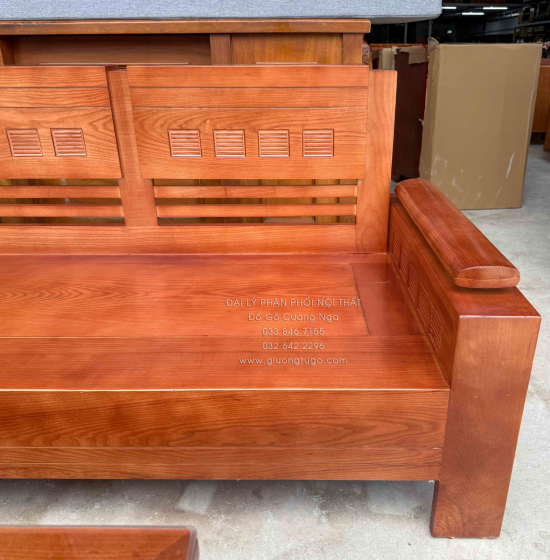 Ghế Sofa Gỗ Sồi Nga Văng Trứng Nhỏ Gọn Màu Xoan 