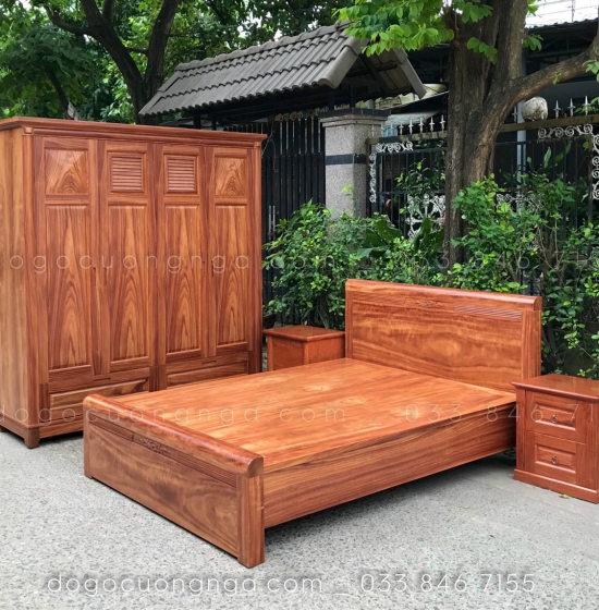 Tủ Quần Áo Gỗ Cẩm Vân 4 Cánh Hiện Đại CV 29.2