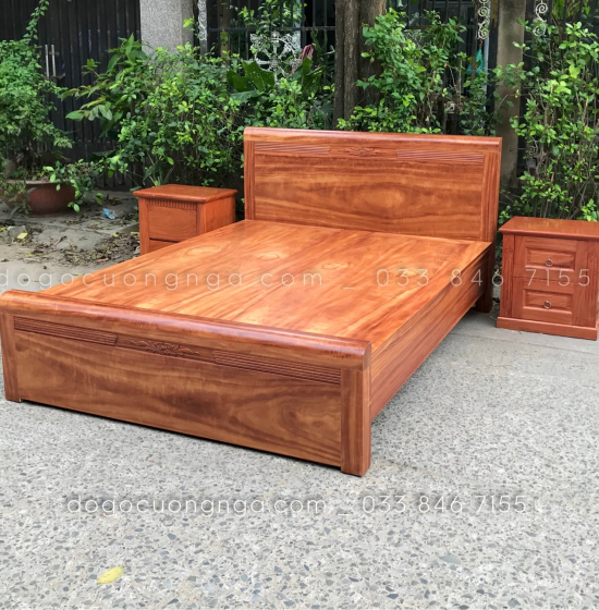 Combo phòng ngủ gỗ cẩm tự nhiên - hiện đại 