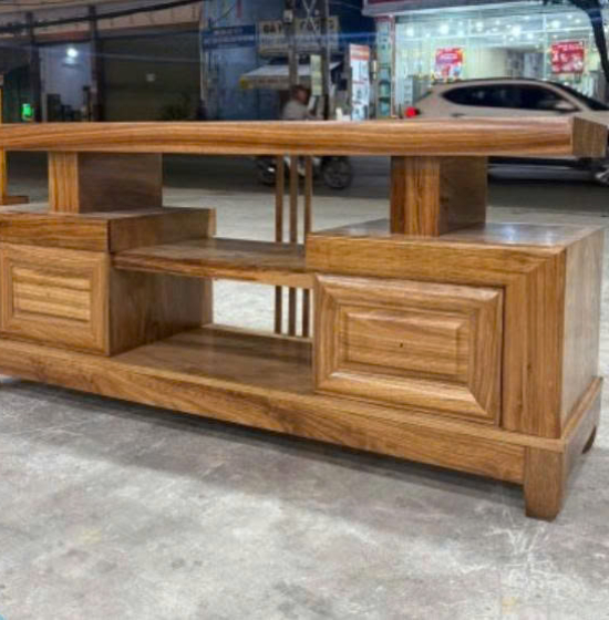 Kệ Tivi Gỗ Hương Xám 2 Ngăn Kéo Soi Hiện Đại Thiết Kế Tinh Gọn