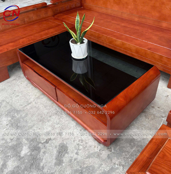 Sofa Phòng Khách Gỗ Sồi Nga Bàn Boom Góc L 2mx1m8