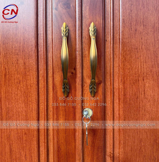 Tủ Áo Gỗ Hương Đá 4 Cánh Tân Cổ Điển Thiết Kế Bản Lề Lá 