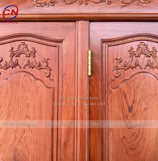 Tủ Áo Gỗ Hương Đá 4 Cánh Tân Cổ Điển Cao Cấp Sang Trọng