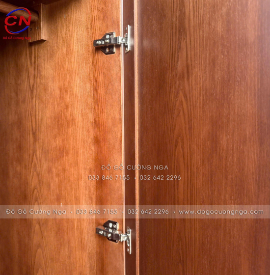 Tủ Áo Gỗ Sồi Nga 3 Cánh Màu Óc Chó Thiết Kế Hiện Đại Dài 1m6