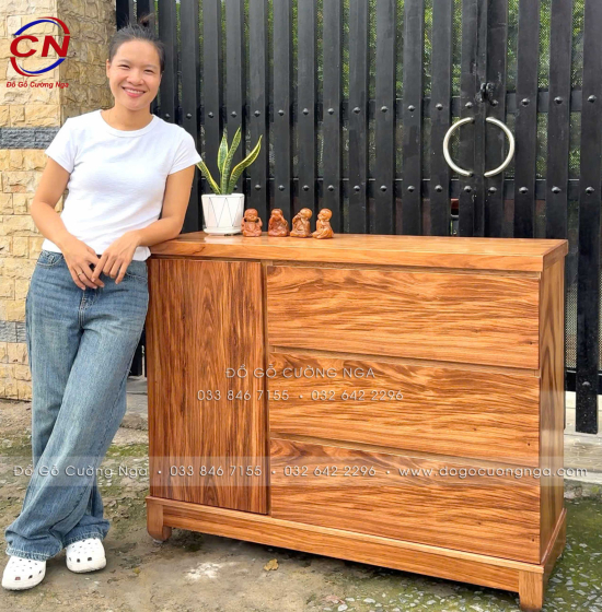 Tủ Nhật Gỗ Hương Xám Đa Năng 1m, 1m2 Cho Phòng Khách Và Phòng Ngủ