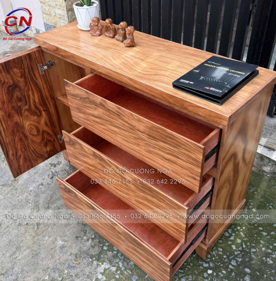 Tủ Nhật Gỗ Hương Xám Đa Năng 1m, 1m2 Cho Phòng Khách Và Phòng Ngủ