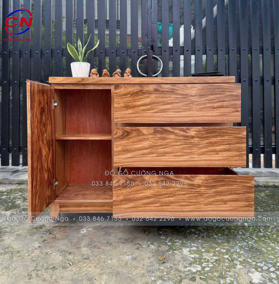 Tủ Nhật Gỗ Hương Xám Đa Năng 1m, 1m2 Cho Phòng Khách Và Phòng Ngủ