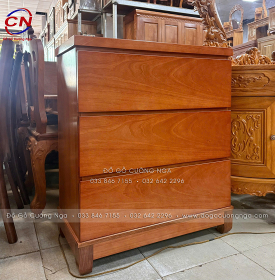 Tủ Nhật Gỗ Xoan Đào 3 Ngăn Kéo Đa Năng Cho Phòng Ngủ