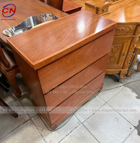 Tủ Nhật Gỗ Xoan Đào 3 Ngăn Kéo Đa Năng Cho Phòng Ngủ