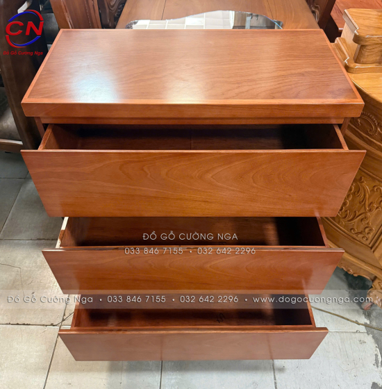 Tủ Nhật Gỗ Xoan Đào 3 Ngăn Kéo Đa Năng Cho Phòng Ngủ