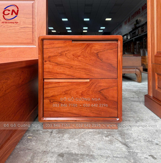 Bộ Phòng Ngủ Gỗ Hương Đá Kết Hợp Giường Ngăn Kéo Thiết Kế Hiện Đại