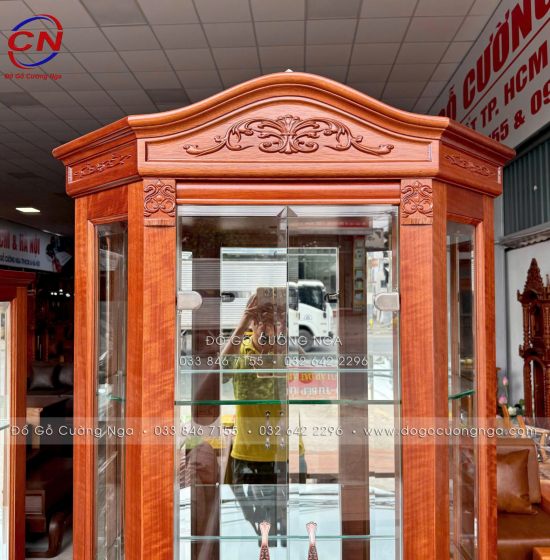 Tủ Rượu Lục Năng 80cm Gỗ Xoan Đào Thiết Kế Nhỏ Gọn