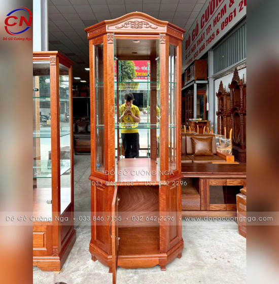 Tủ Rượu Lục Năng 80cm Gỗ Xoan Đào Thiết Kế Nhỏ Gọn