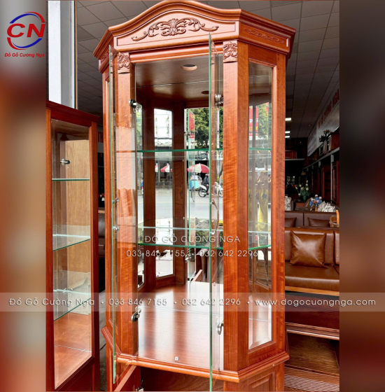 Tủ Rượu Lục Năng 80cm Gỗ Xoan Đào Thiết Kế Nhỏ Gọn