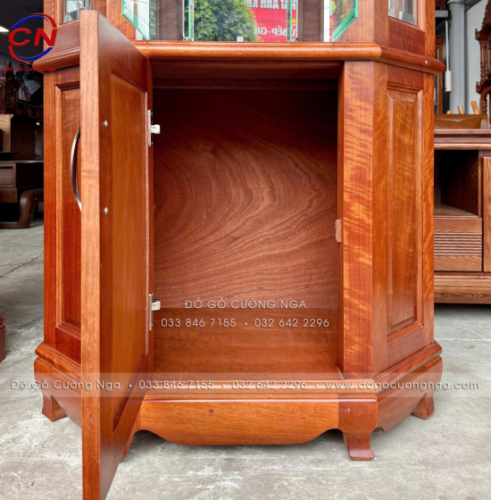 Tủ Rượu Lục Năng 80cm Gỗ Xoan Đào Thiết Kế Nhỏ Gọn