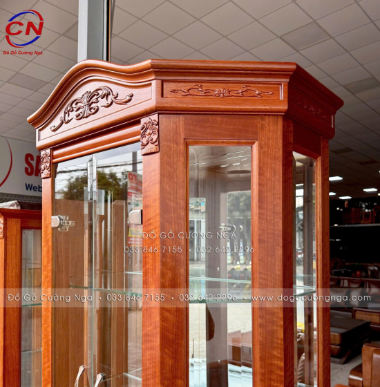 Tủ Rượu Lục Năng 80cm Gỗ Xoan Đào Thiết Kế Nhỏ Gọn