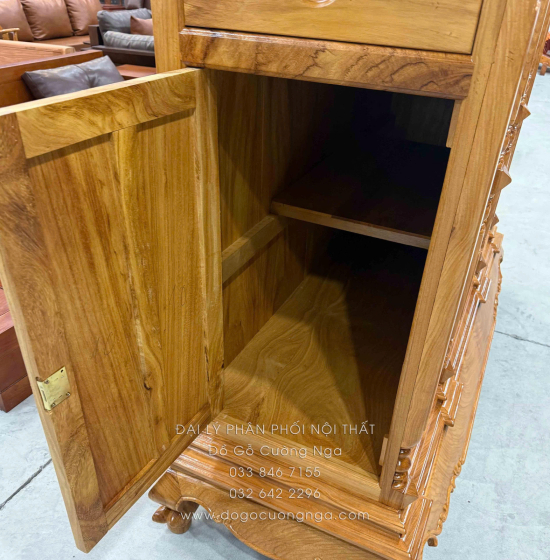 Tủ Thờ Gỗ Gõ Đỏ 1m53 Cánh Phẳng Đẹp Cao 1m54
