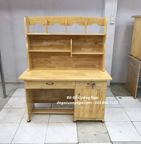 Bàn Học Sinh Có Giá Sách Gỗ Thông Giá Rẻ 