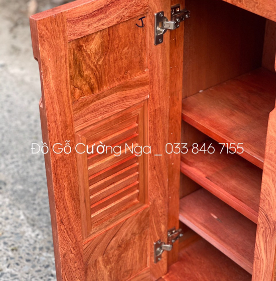 Tủ Giày Dép Gỗ Hương Đá 4 Cánh Hiện Đại TD 02