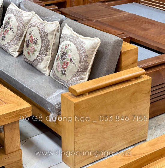 Bộ Ghế Sofa Gỗ Gõ Đỏ Đối Tay Trứng Cao Cấp 