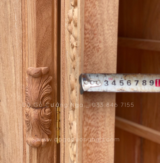 Tủ áo gỗ gõ đỏ 3 cánh - 1m6 cao cấp 