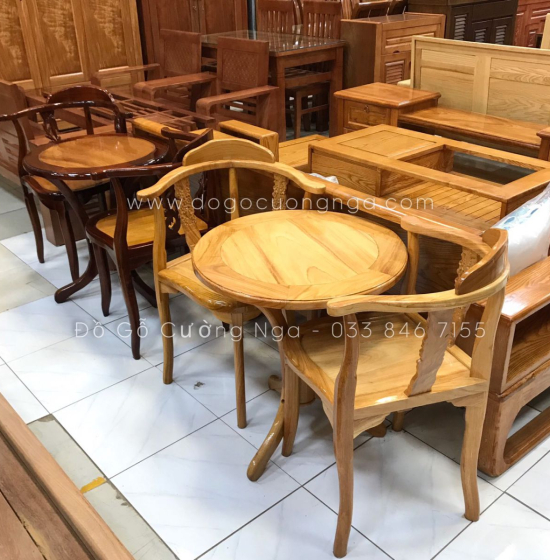 Bộ Bàn Trà 2 Ghế Gỗ Gõ Đỏ Cao Cấp 