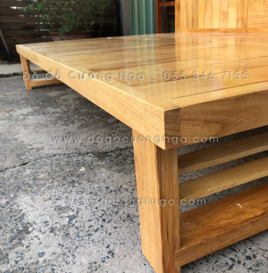 Giường gấp gỗ sồi màu tự nhiên 