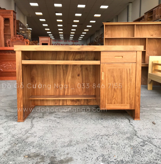 Bàn Làm Việc Gỗ Hương Xám - Bàn Vi Tính Giá Rẻ 