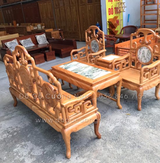 Bộ Salon Gỗ Gõ Đỏ Tay Móc Cao Cấp