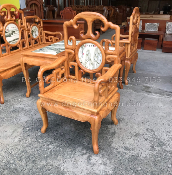 Bộ Salon Gỗ Gõ Đỏ Tay Móc Cao Cấp