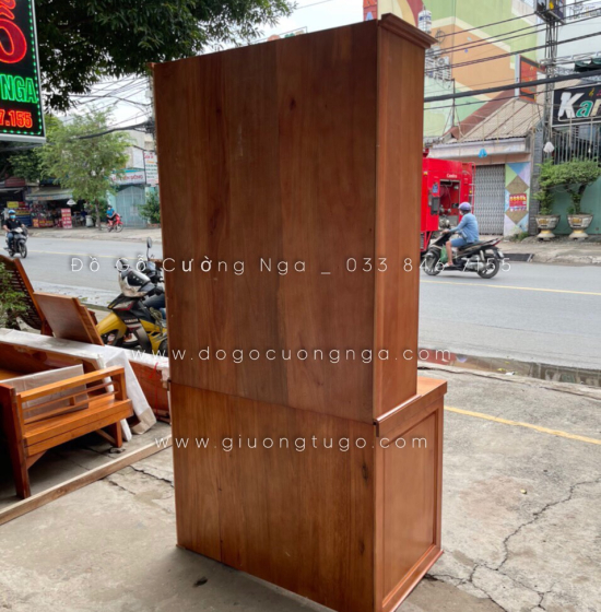 Bàn Học Gỗ Xoan Đào Cao Cấp 1m2 Kèm Giá Sách 
