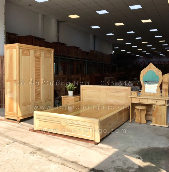 Tủ quần áo gỗ sồi nga 3 cánh lá sách 